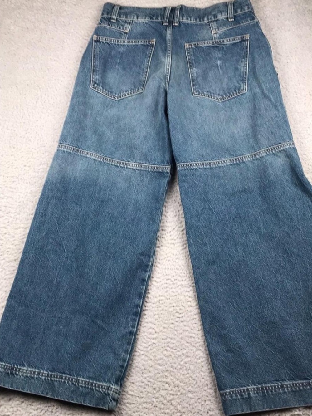 We the free Washed Blue Wide-Leg Flare Jeans